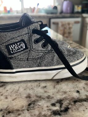 Vans Half Cab Toddler Black and Gray Canvas Sneakers